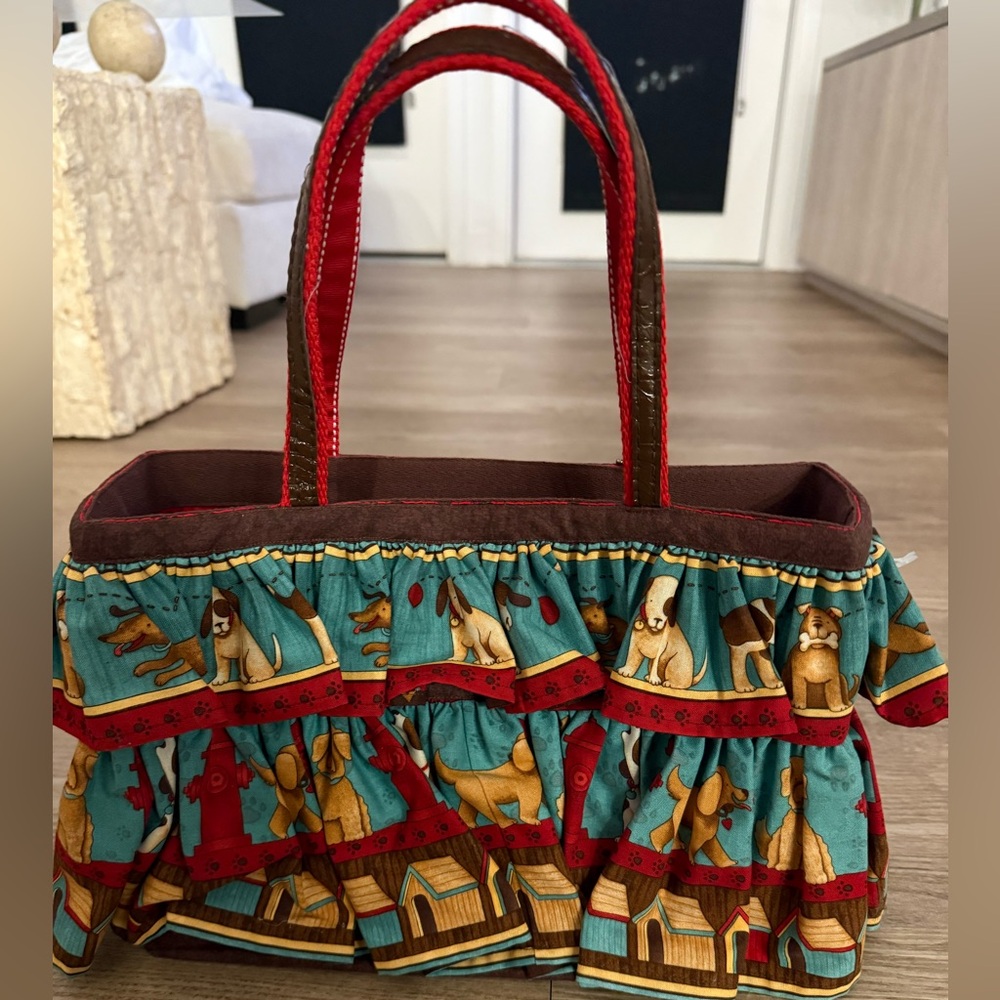 Vintage Colorful Dog Print Women's Bag